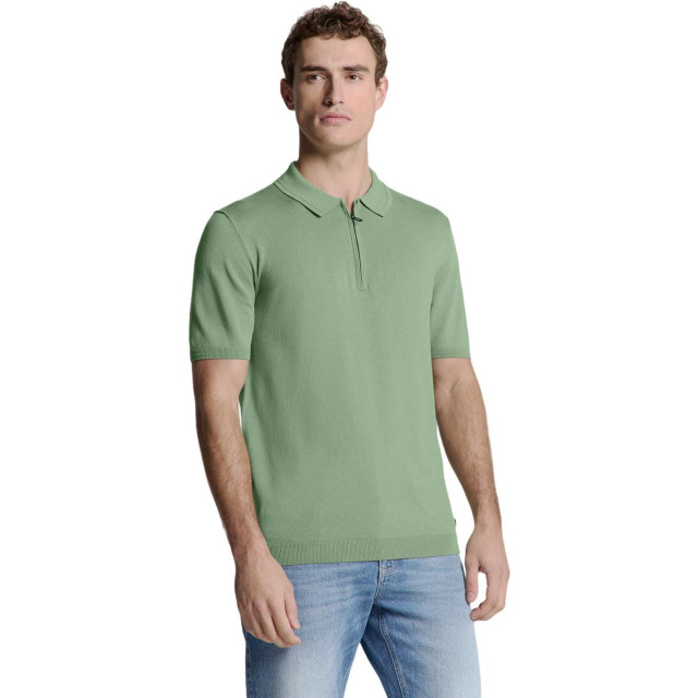 No Excess Pullover short sleeve polo zip soli green 27210352-050 large