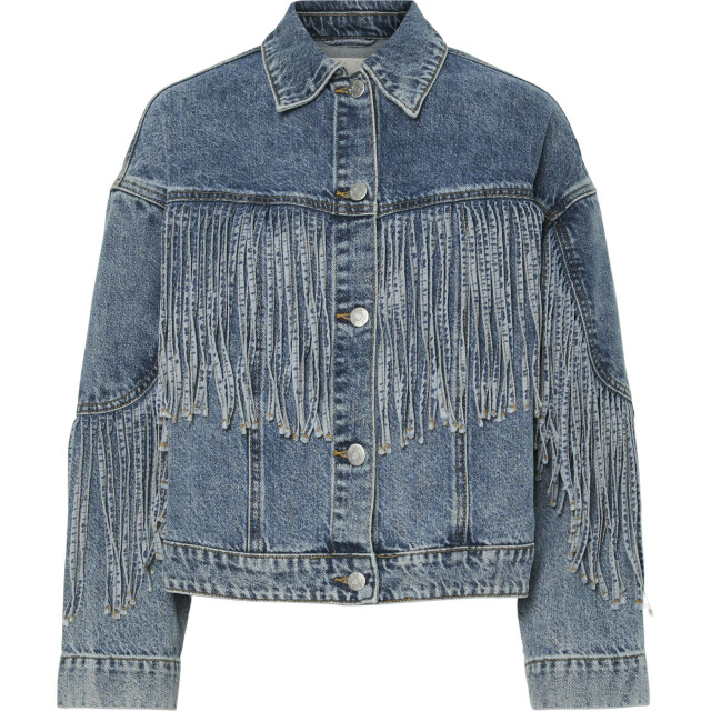Y.A.S Yasaiko ls denim fringe jacket d2d medium blue d 26038248-274696 large