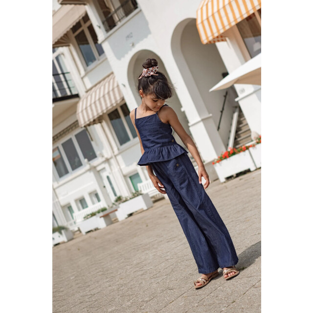 Like Flo Zomer broek meisjes blauw chambrey fleur F501-5607-199 large