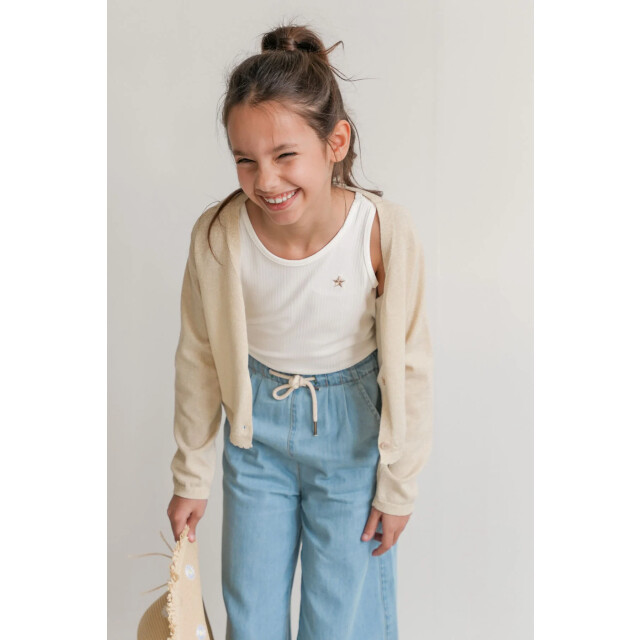 Like Flo Zomer tanktop meisjes off rib ebru F501-5417-001 large