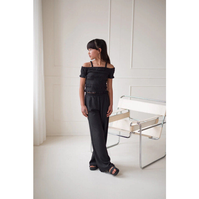 Like Flo Zomer broek meisjes teens antraciet wide leg flue F502-3605-092 large