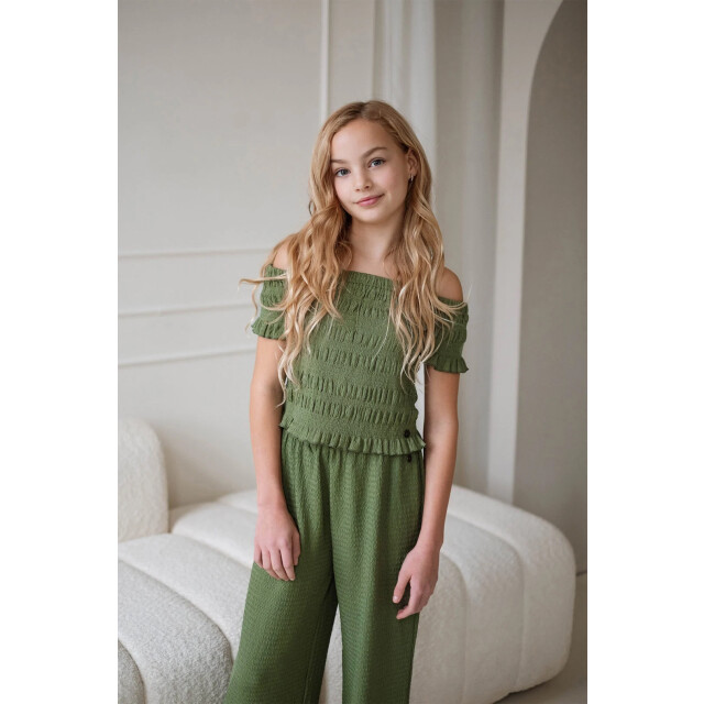 Like Flo Zomer broek meisjes teens army wide leg flue F502-3605-355 large