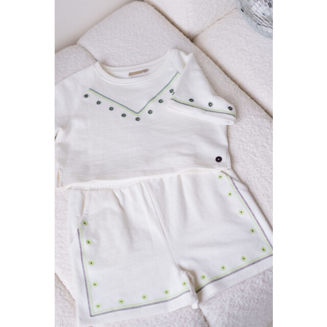 Like Flo Zomer sweat short meisjes teens off embroiderie fib F502-3604-001 large