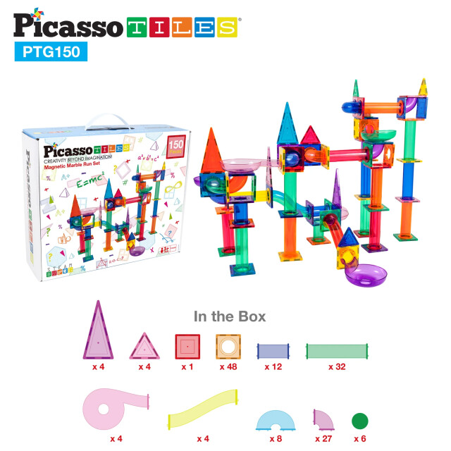 Picasso Tiles Picassotiles 150-delige knikkerbaan bouwstenenset PTG150 large