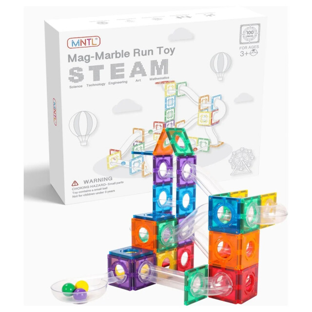 MNTL Magnetische knikkerbaan rainbow 100 stuks G8118 large