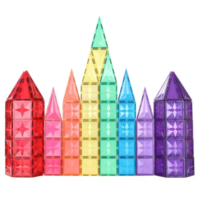 MNTL Magnetische tegels bouwspeelgoed rainbow 62-delig MNTL-T19 large