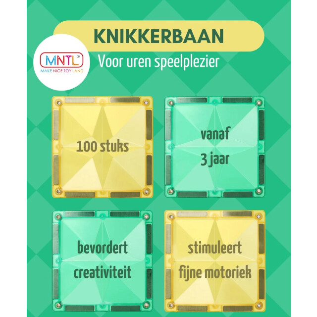 MNTL Magnetische knikkerbaan rainbow 100 stuks G8118 large
