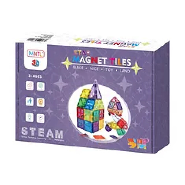 MNTL Magnetic tiles magnetische tegels rainbow sterren 42 stuks MNTL-T03 large