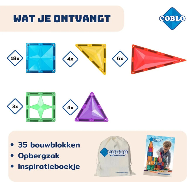 Coblo Magnetische bouwstenen classic 35 delig COBLO35 large