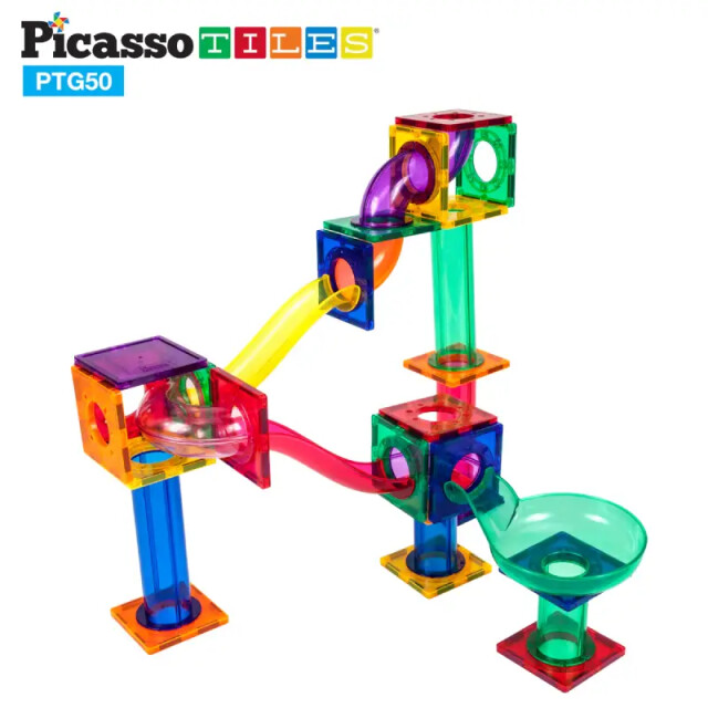 Picasso Tiles Picassotiles 50-delige knikkerbaan bouwstenenset PTG50 large