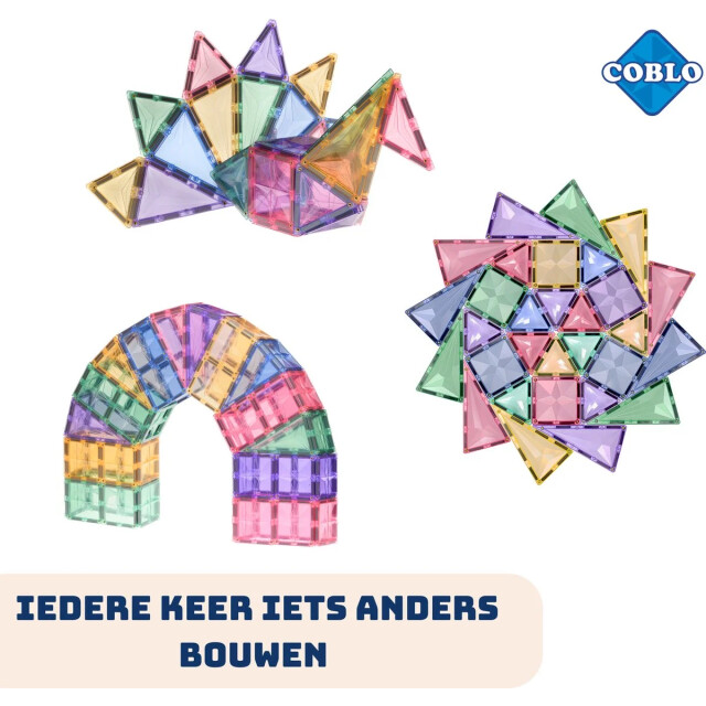 Coblo Magnetische bouwstenen pastel 100 delig COBLO100-P large
