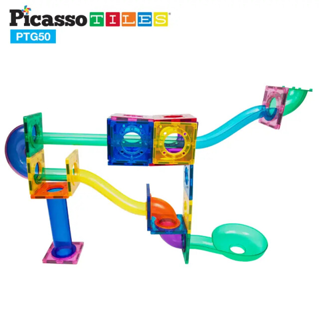 Picasso Tiles Picassotiles 50-delige knikkerbaan bouwstenenset PTG50 large