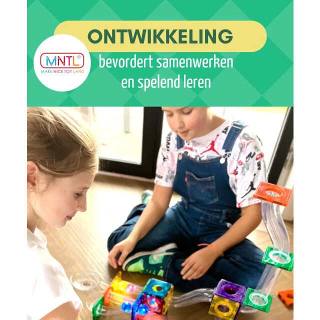 MNTL Magnetische knikkerbaan rainbow 100 stuks G8118 large