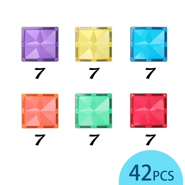 MNTL Magnetic tiles magnetische tegels rainbow sterren 42 stuks MNTL-T03 large