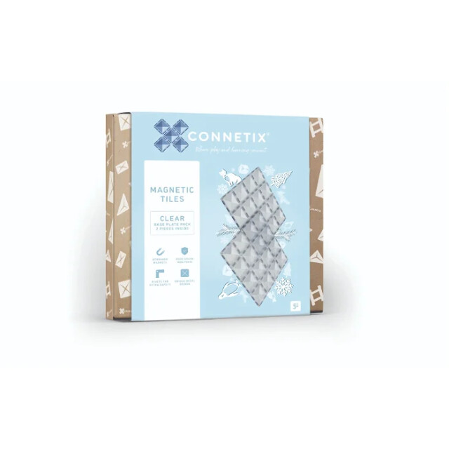 Connetix 2 clear basisplaten 30 x 30 cm magnetisch constructiespeelgoed CON-EU-C2BP large