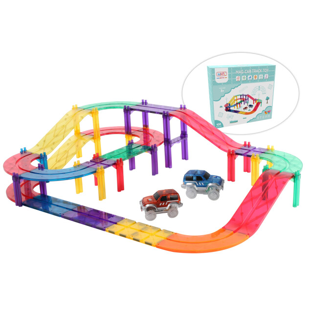 MNTL Magnetische autobaan racebaan regenboog 108-delig G8217 large
