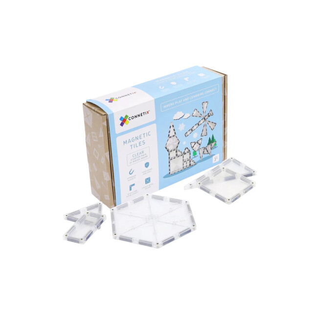 Connetix Starter clear pack 34 stuks magnetisch constructiespeelgoed CON-EU-C34 large