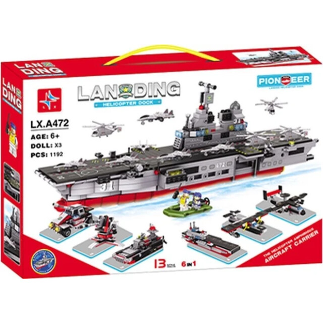 LX Landing helicopter dock bouwset 6 in 1 set 1192 delig 8946004117721 large