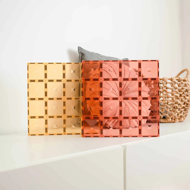 Connetix 2 basisplaten 30 x 30 cm magnetisch constructiespeelgoed lemon en peach CT-P-LP002-BP large