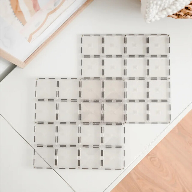 Connetix 2 clear basisplaten 30 x 30 cm magnetisch constructiespeelgoed CON-EU-C2BP large