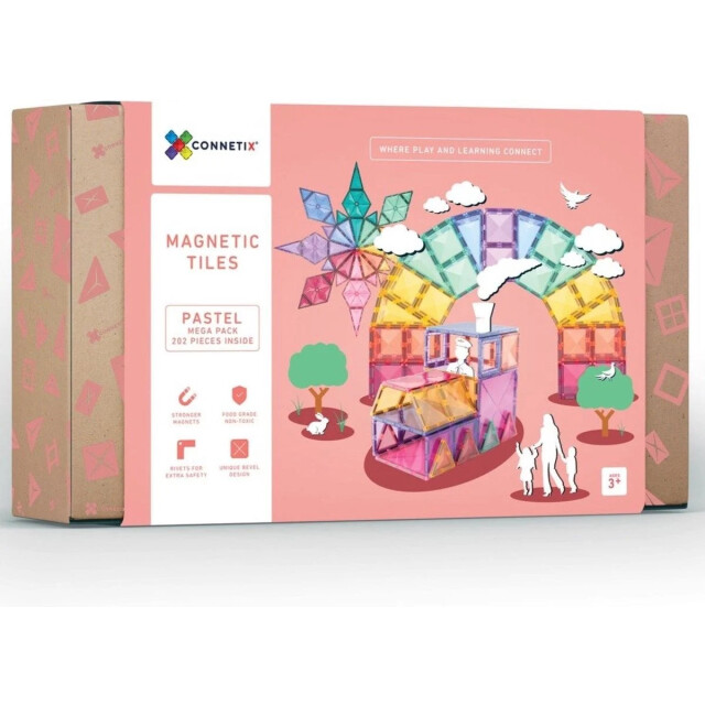 Connetix mega pack pastel 202 stuks magnetisch constructiespeelgoed CON-EU-P202 large