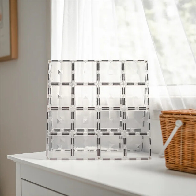 Connetix 2 clear basisplaten 30 x 30 cm magnetisch constructiespeelgoed CON-EU-C2BP large