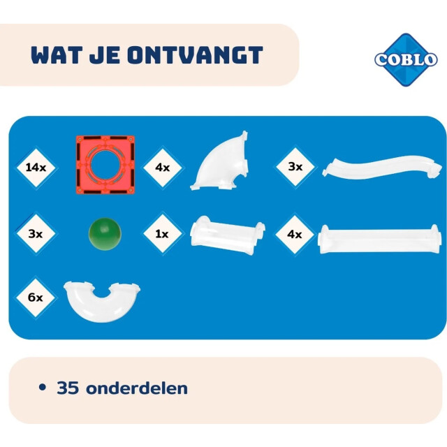 Coblo Magnetische knikkerbaan uitbereidingsset classic 35 delig 8719327594391 large