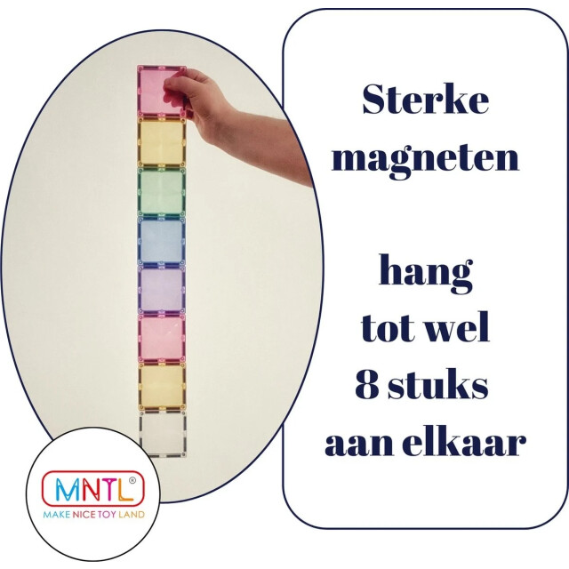 MNTL Magnetic tiles magnetische tegels pastel 120 stuks MNTL-T08 large
