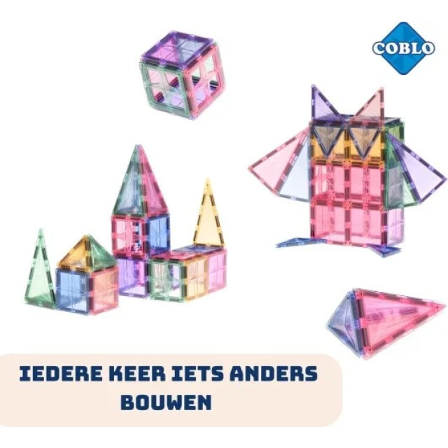 Coblo Magnetische bouwstenen pastel 35 delig COBLO35-P large