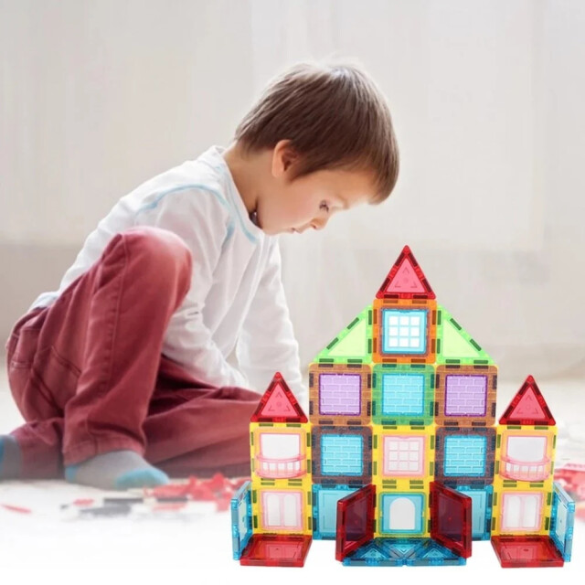 Magic Magnetic Magnetic tiles construction blocks veelkleurig 45 stuks 6426034532210 large
