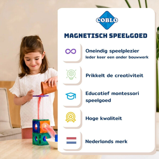 Coblo Magnetische knikkerbaan uitbereidingsset classic 35 delig 8719327594391 large