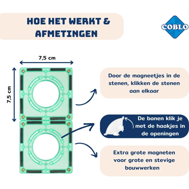 Coblo Magnetische knikkerbaan uitbereidingsset classic 35 delig 8719327594391 large