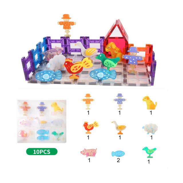 MNTL Magnetische dierfiguren set 10 stuks MNTL-MA01 large