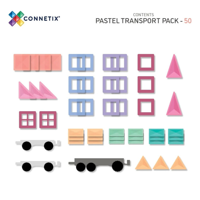 Connetix 50 stuks transport pack pastel CT-P-00050-TR large