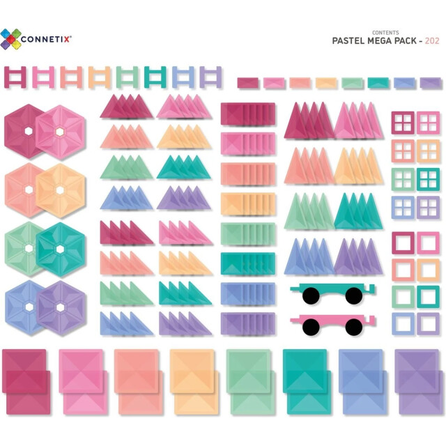 Connetix mega pack pastel 202 stuks magnetisch constructiespeelgoed CON-EU-P202 large