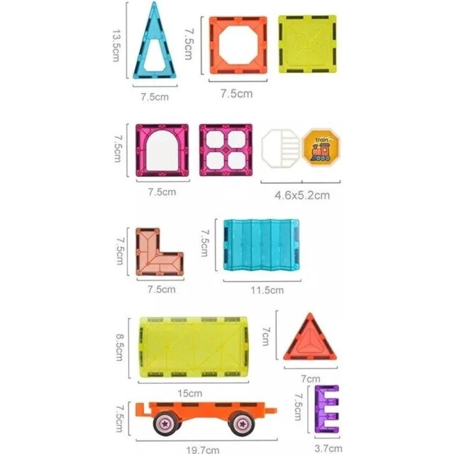 Magic Magnetic Magnetische set treinconstructie 71 delig 6426034532241 large
