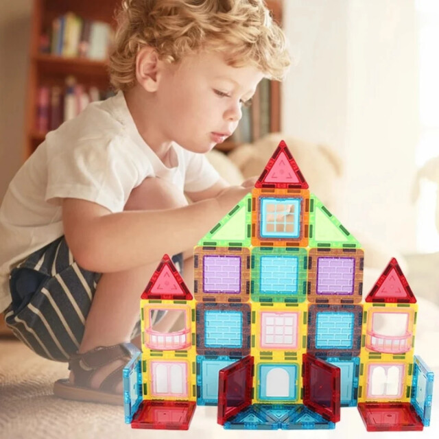 Magic Magnetic Magnetic tiles construction blocks veelkleurig 45 stuks 6426034532210 large