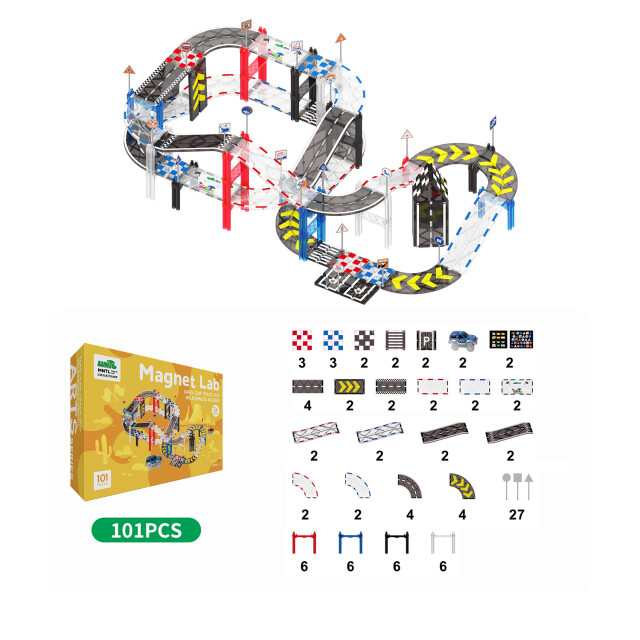 MNTL Magnetische autobaan 101-delig MNTL-G8220 large