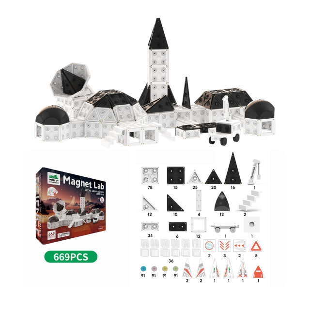 MNTL Magnetische bouwtegels mars basis mega set 669-delig MNTL-ME02 large