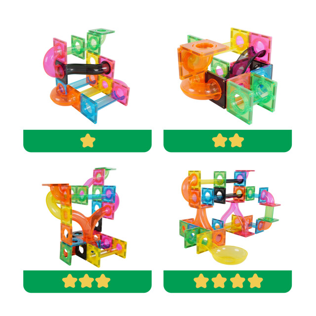 MNTL Magnetische knikkerbaan set kleurrijk 101-delig MNTL-G8112 large