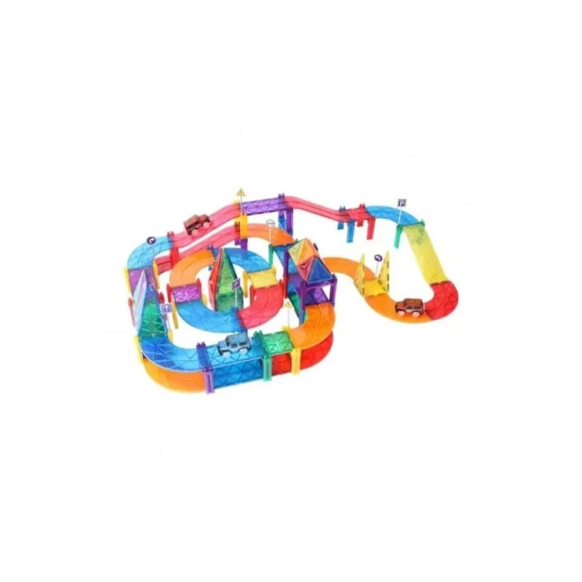 MNTL Magnetische autobaan racebaan regenboog 108-delig G8217 large