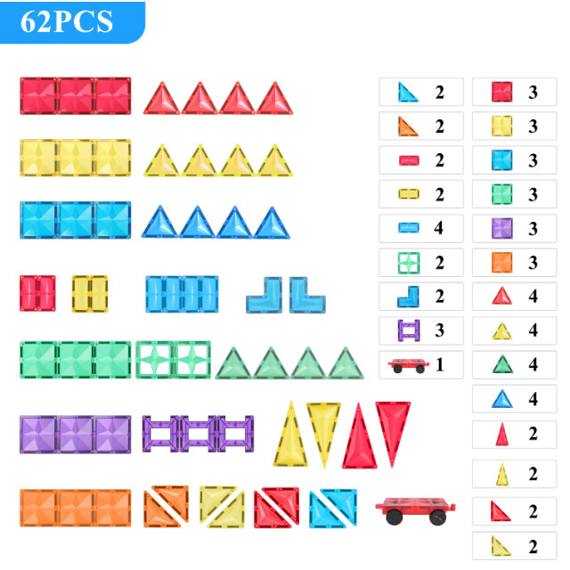 MNTL Magnetische tegels bouwspeelgoed rainbow 62-delig MNTL-T19 large