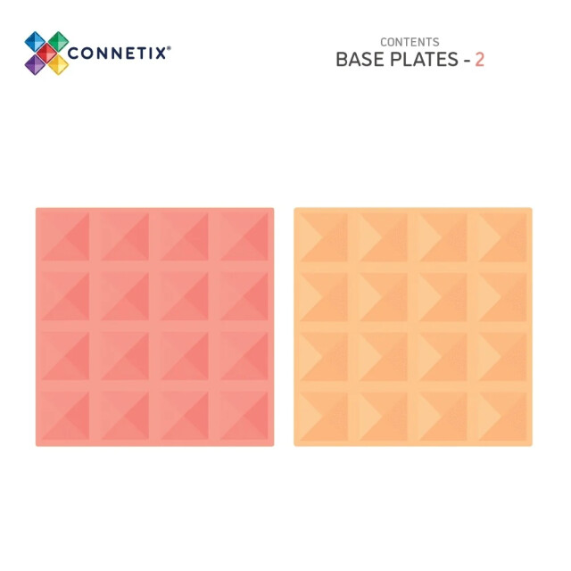 Connetix 2 basisplaten 30 x 30 cm magnetisch constructiespeelgoed lemon en peach CT-P-LP002-BP large