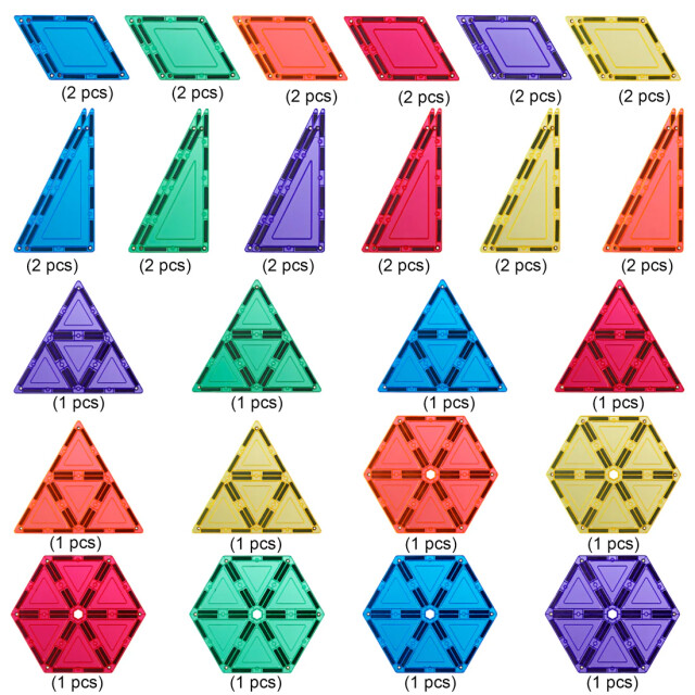 Learn and Grow Toys Learn and grow magnetische tegels geometrisch 36 delig MT-36PC-GEO-S large