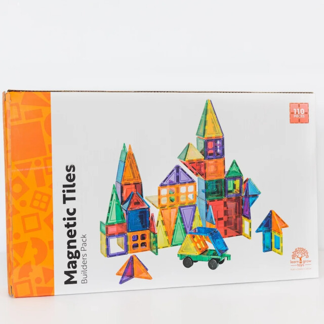 Learn and Grow Toys Learn and grow magnetische tegels bouwers pakket 110 delig MT-110PC-S large