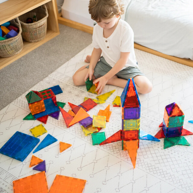 Learn and Grow Toys Learn and grow magnetische tegels bouwers pakket 110 delig MT-110PC-S large