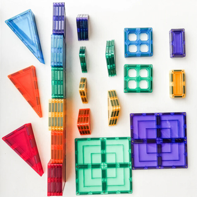 Learn and Grow Toys Learn and grow magnetische tegels basispakket 64 delig MT-64PC-S large