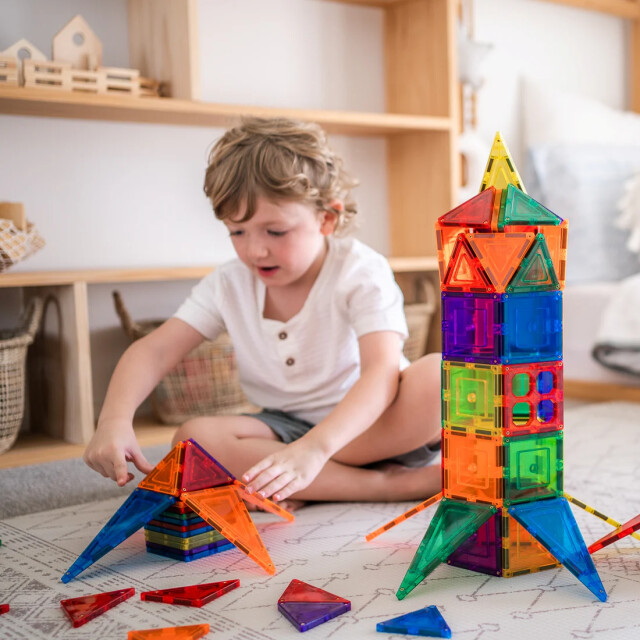 Learn and Grow Toys Learn and grow magnetische tegels bouwers pakket 110 delig MT-110PC-S large