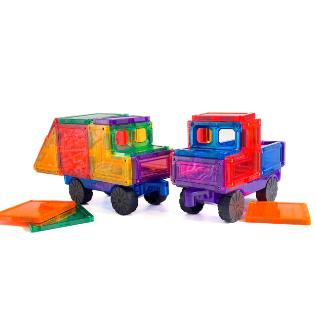 Learn and Grow Toys Learn and grow magnetische tegels auto pakket 28 delig MT-28PC-CAREX-S large