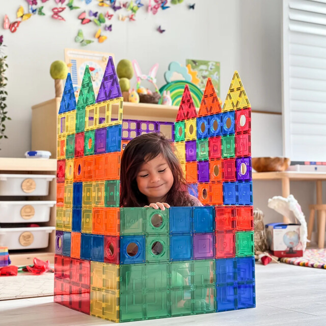 Learn and Grow Toys Learn and grow magnetische tegels bouwers pakket 110 delig MT-110PC-S large